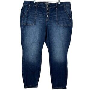 TORRID Feel The Fit Midrise Skinny Vintage Stretch Button Fly Jeans Size 24 R